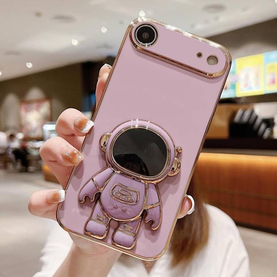 Electroplating Astronaut Holder Phone Case, For iPhone 17e / 16e, For iPhone 17 Pro Max, For iPho...