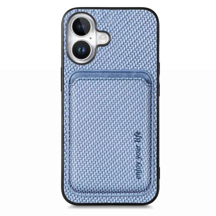 Carbon Fiber Leather Card Magsafe Phone Case, For iPhone 17e / 16e, For iPhone 17 Pro Max, For iP...
