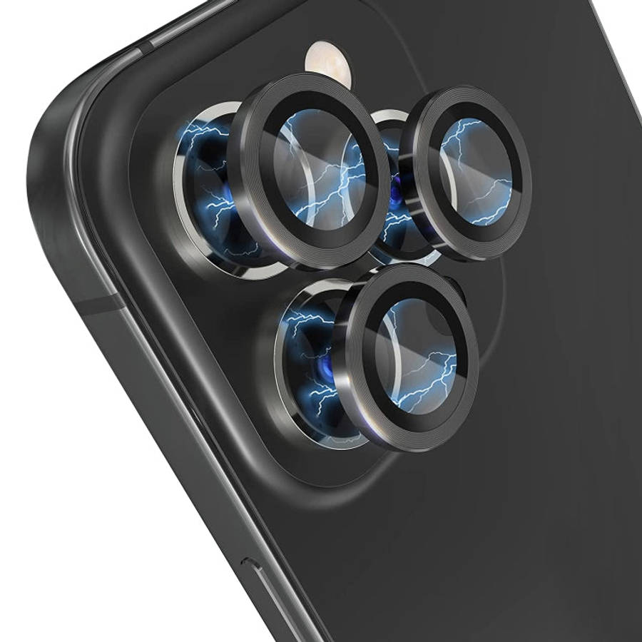 NORTHJO Camera Lens Protector Tempered Glass CD Vein Metal Ring Film, For iPhone 15 Pro / 15 Pro Max
