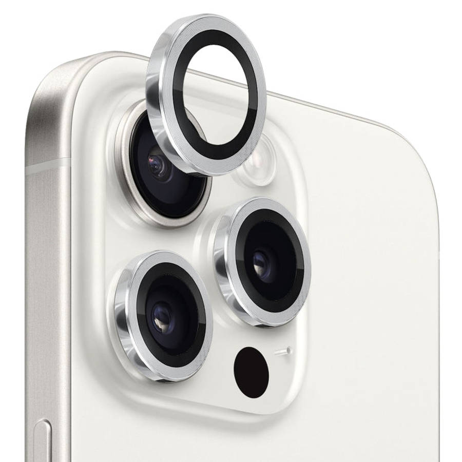 NORTHJO Camera Lens Protector Tempered Glass CD Vein Metal Ring Film, For iPhone 15 Pro / 15 Pro Max
