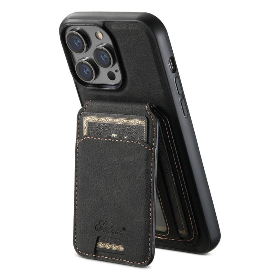 Suteni H16 Litchi Texture Leather Detachable Wallet Back Phone Case, For iPhone 12 Pro, For iPhon...