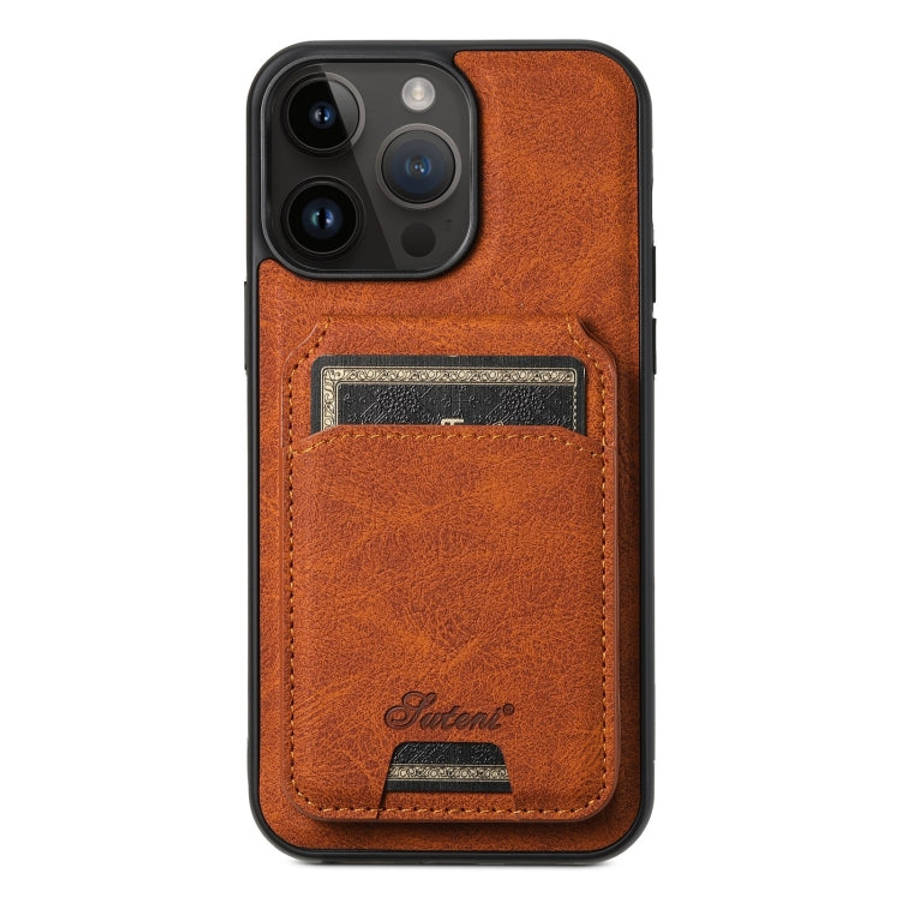 Suteni H16 Litchi Texture Leather Detachable Wallet Back Phone Case, For iPhone 12 Pro, For iPhon...