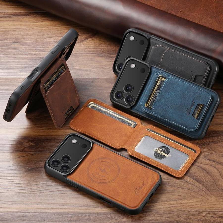 Suteni H16 Litchi Texture Leather Detachable Wallet Back Phone Case, For iPhone 12 Pro, For iPhon...