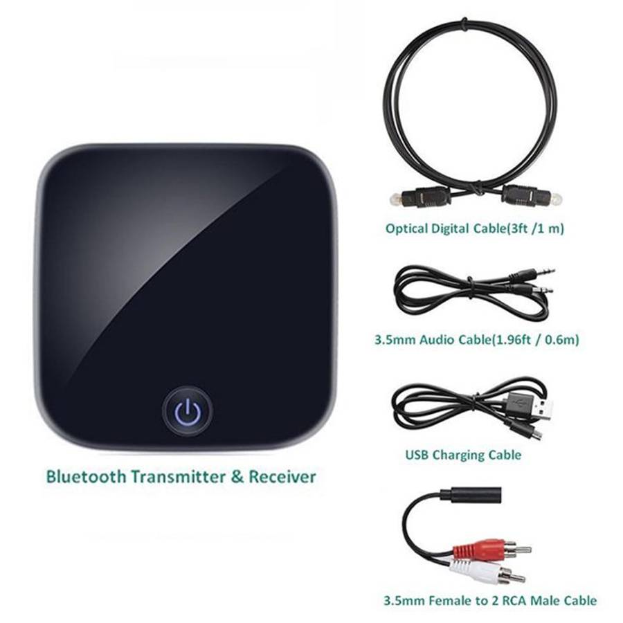 2 in 1 Fiber Optic Bluetooth 5.0 Audio Receiver/Transmitter, black