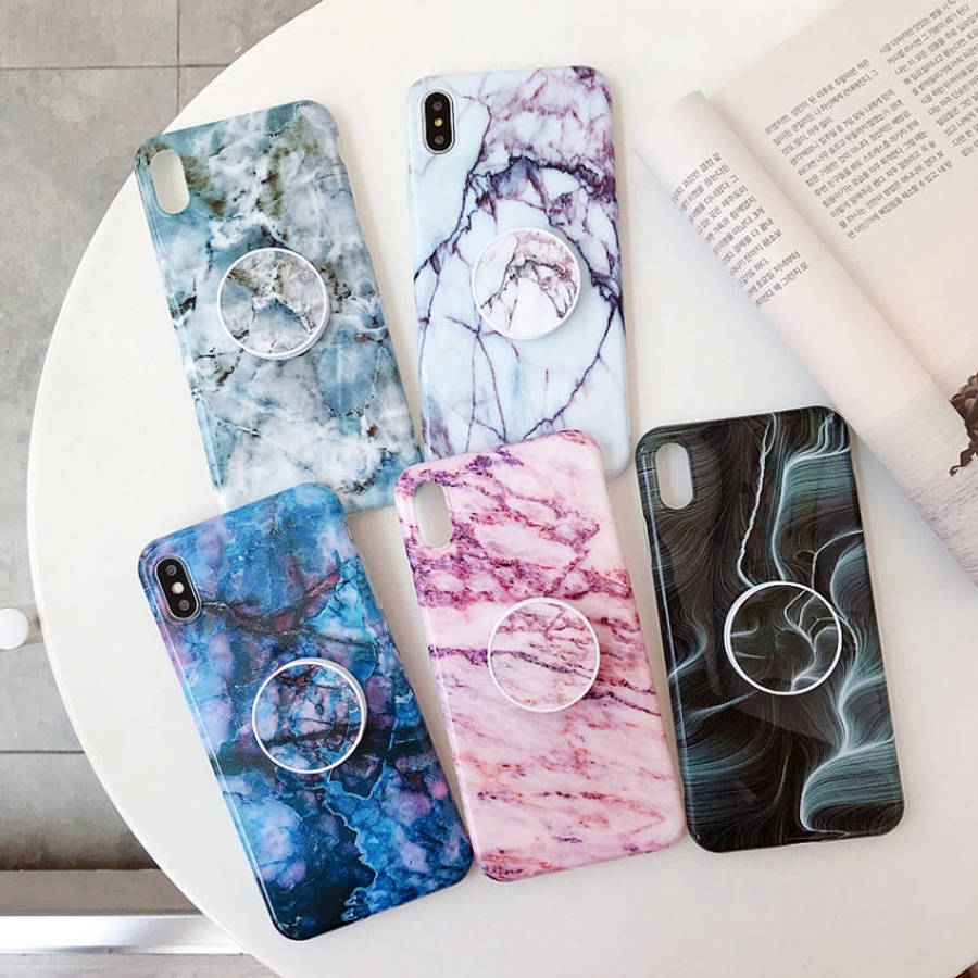 Marble Folding Bracket Anti-drop TPU for iPhone XS MAX Mobile Phone Protection Back Cover, For iP...