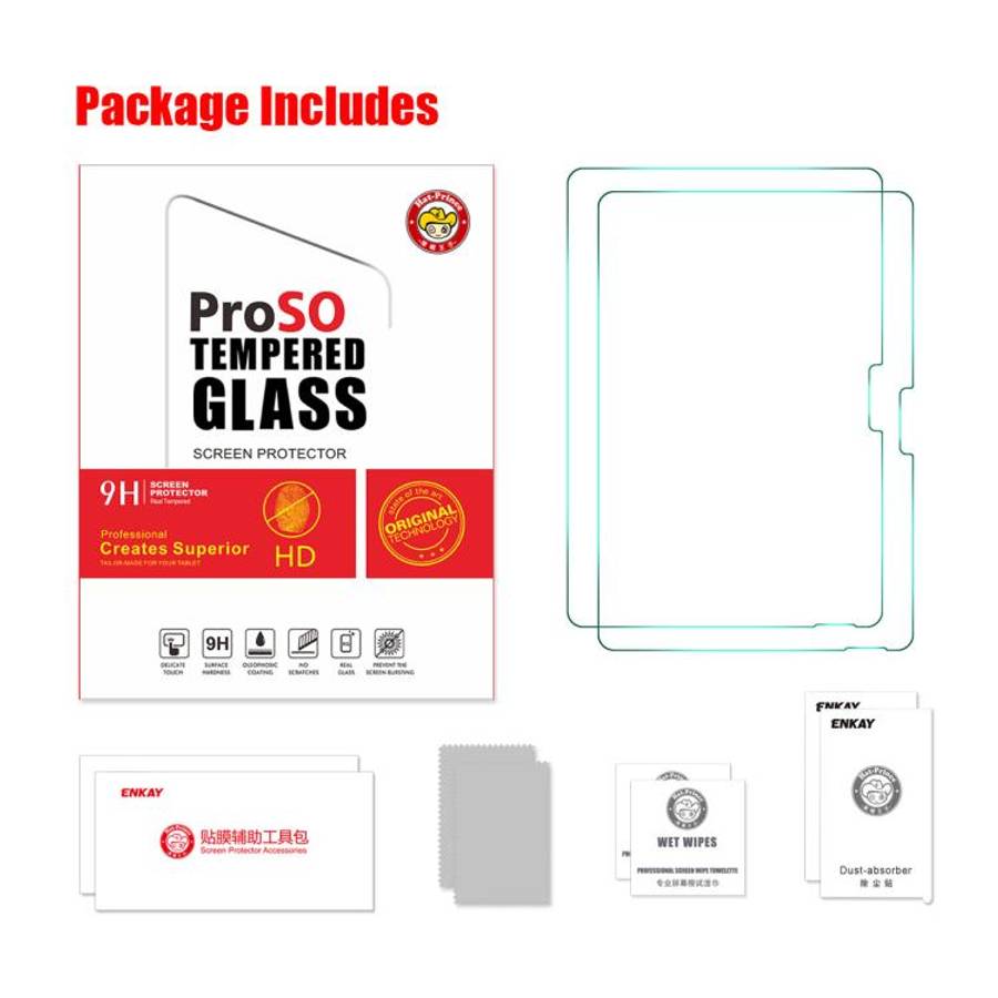 2pcs ENKAY Hat-Prince 0.33mm Explosion-proof Tempered Glass Film, For Microsoft Surface Pro 12 2025