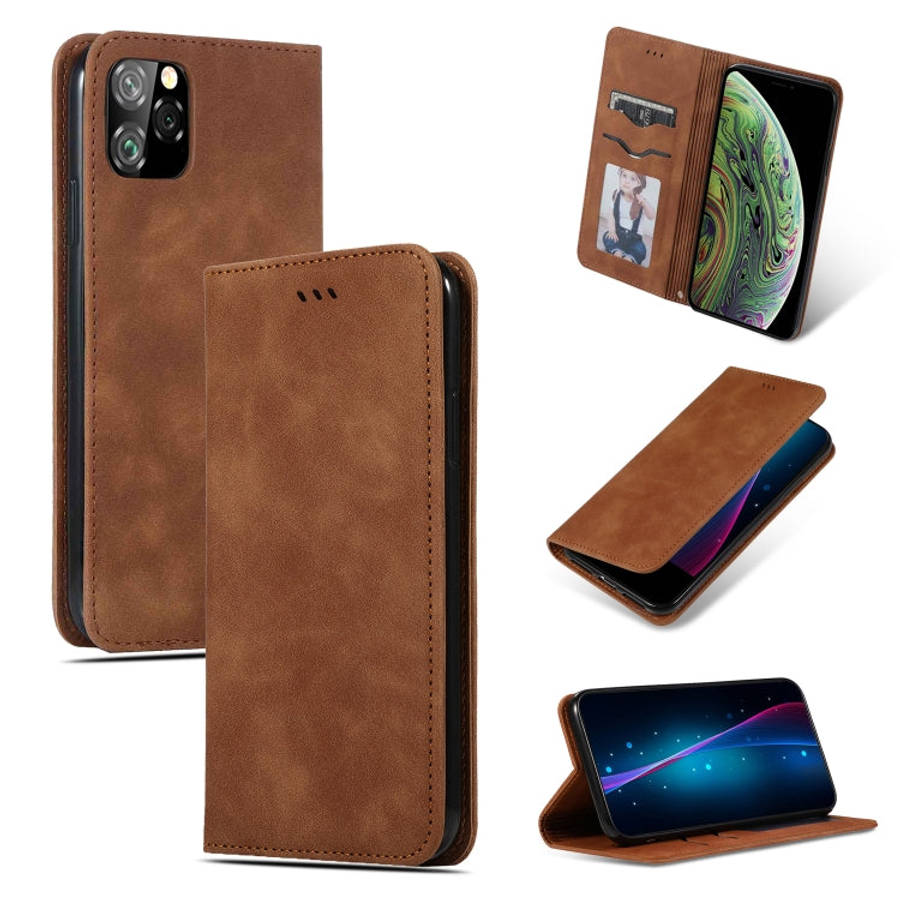Retro Skin Feel Business Magnetic Horizontal Flip Leather Case for iPhone XI MAX 2019, For iPhone...