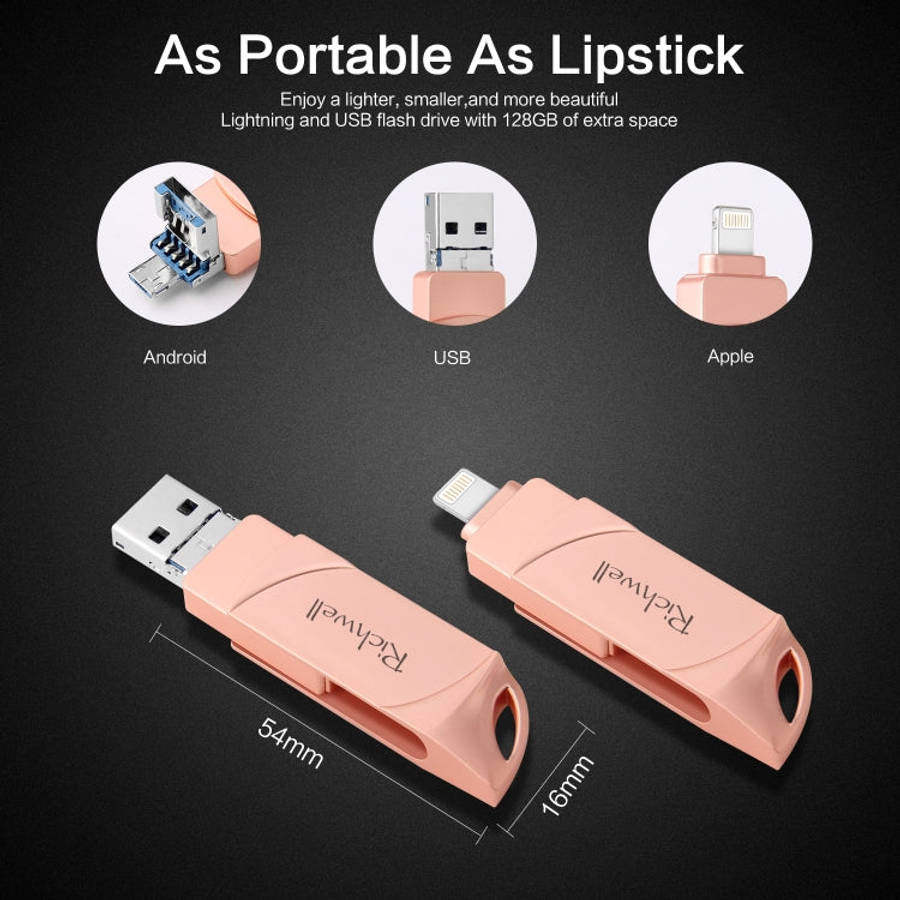 Richwell DXZ65 USB Flash Disk 32G 3 in 1 Micro USB + 8 Pin + USB 3.0 Compatible IPhone & IOS