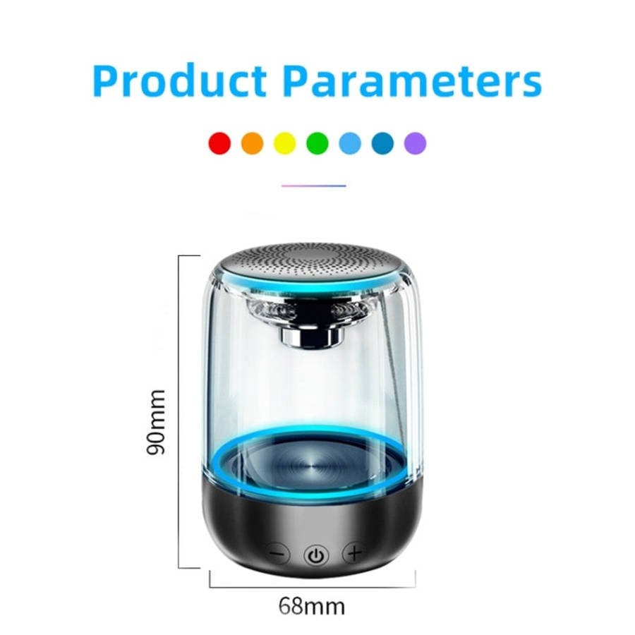 C7 Bluetooth 5.0 Speaker Transparent LED Luminous Subwoofer TWS 6D Surround HIFI Stereo Cool Audi...