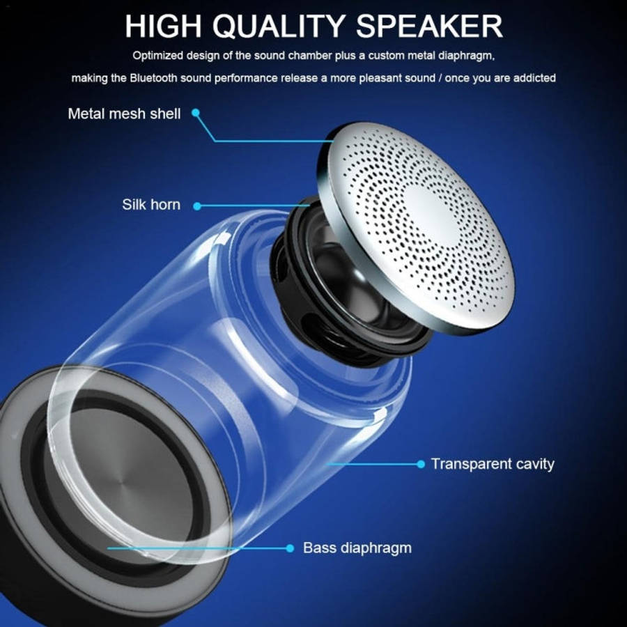 C7 Bluetooth 5.0 Speaker Transparent LED Luminous Subwoofer TWS 6D Surround HIFI Stereo Cool Audi...