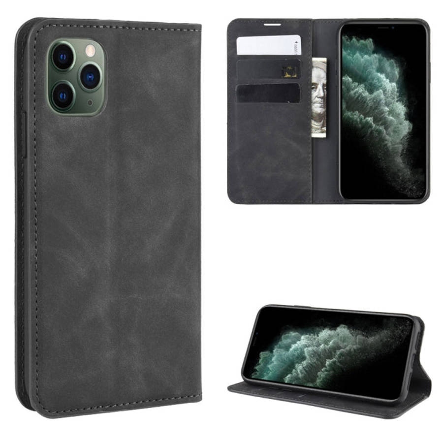 For iPhone 11 Pro Max   Retro-skin Business Magnetic Suction Leather Case with Purse-Bracket-Chuc...