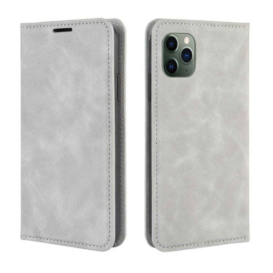 For iPhone 11 Pro Max   Retro-skin Business Magnetic Suction Leather Case with Purse-Bracket-Chuc...