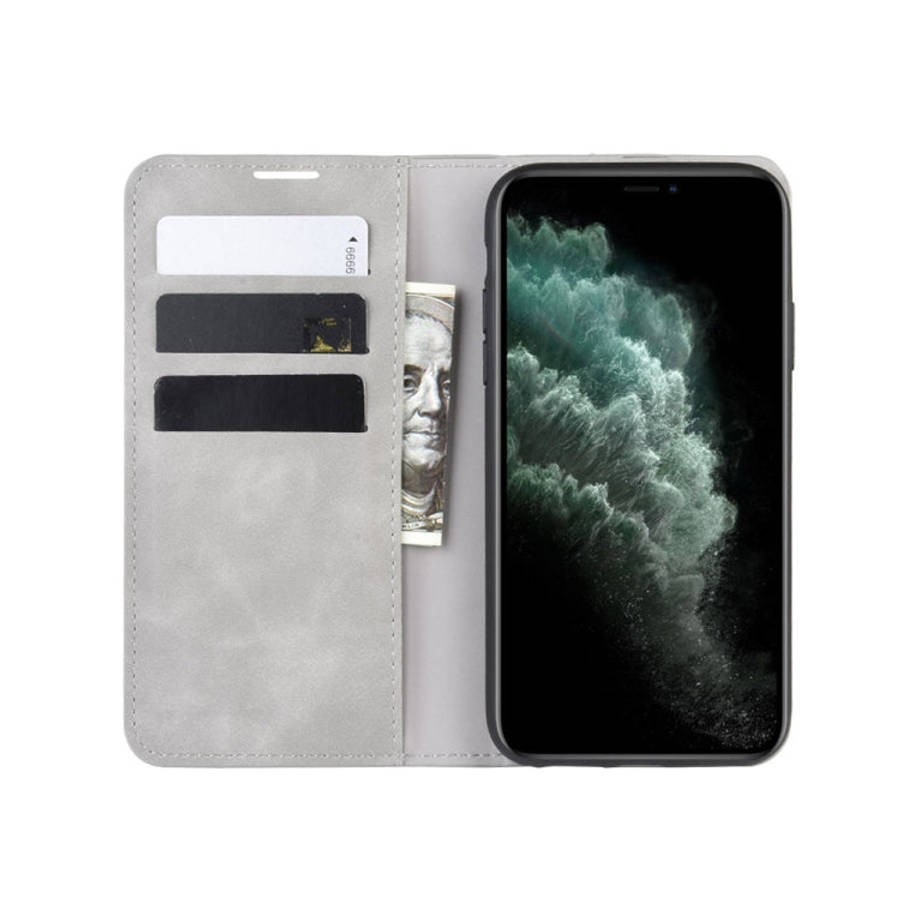 For iPhone 11 Pro Max   Retro-skin Business Magnetic Suction Leather Case with Purse-Bracket-Chuc...