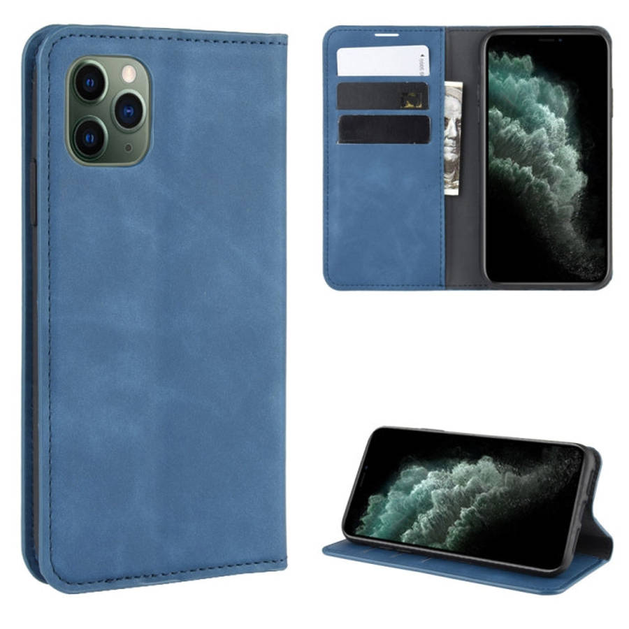 For iPhone 11 Pro Max   Retro-skin Business Magnetic Suction Leather Case with Purse-Bracket-Chuc...