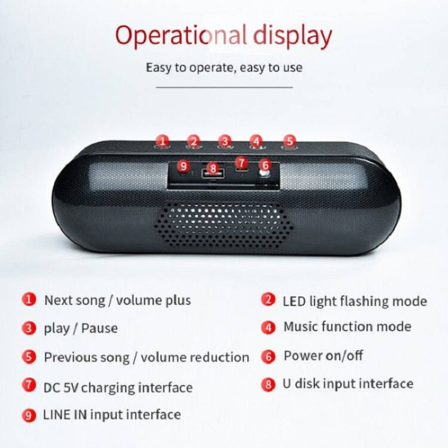 T&G TG148 Portable Stereo Audio Super Bass LED Lantern Pill Wireless Bluetooth Speaker