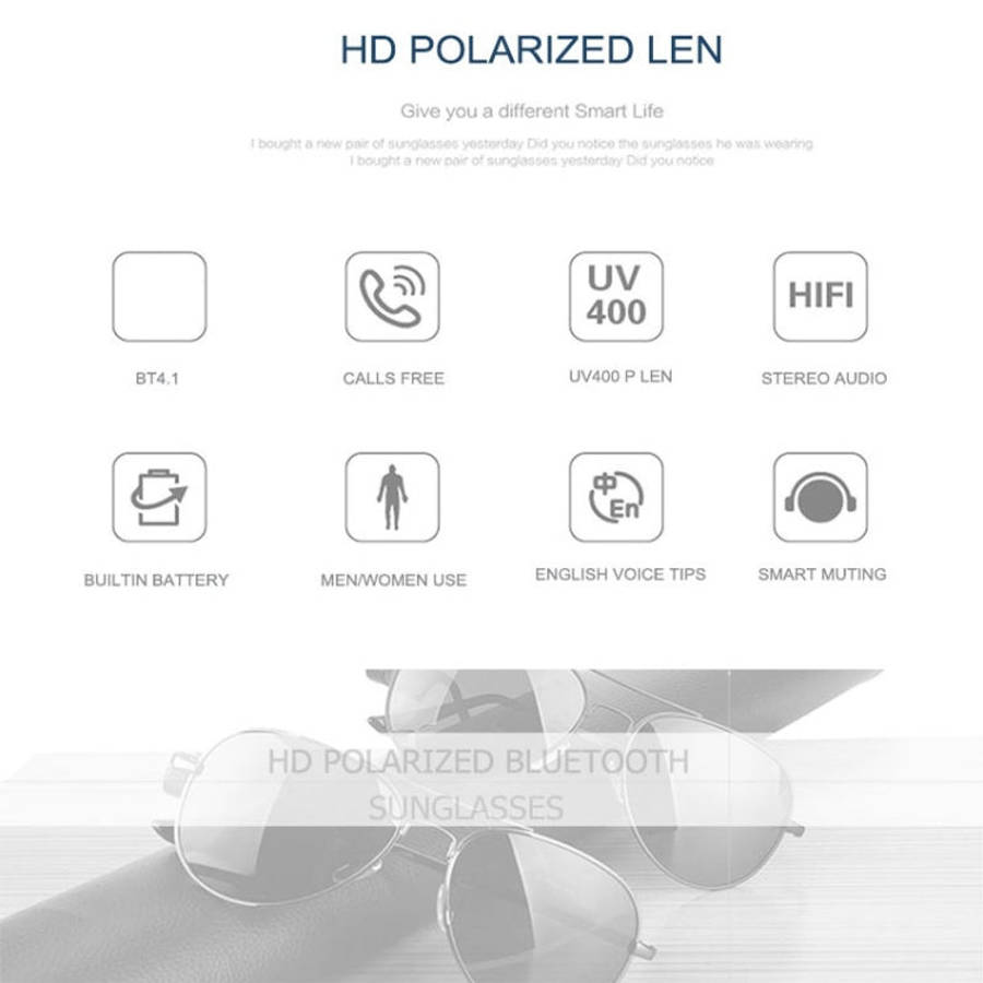 A8 Wireless Earphone Bluetooth Headset Sunglasses Music Headphones Smart Glasses Earbud Hands-fre...