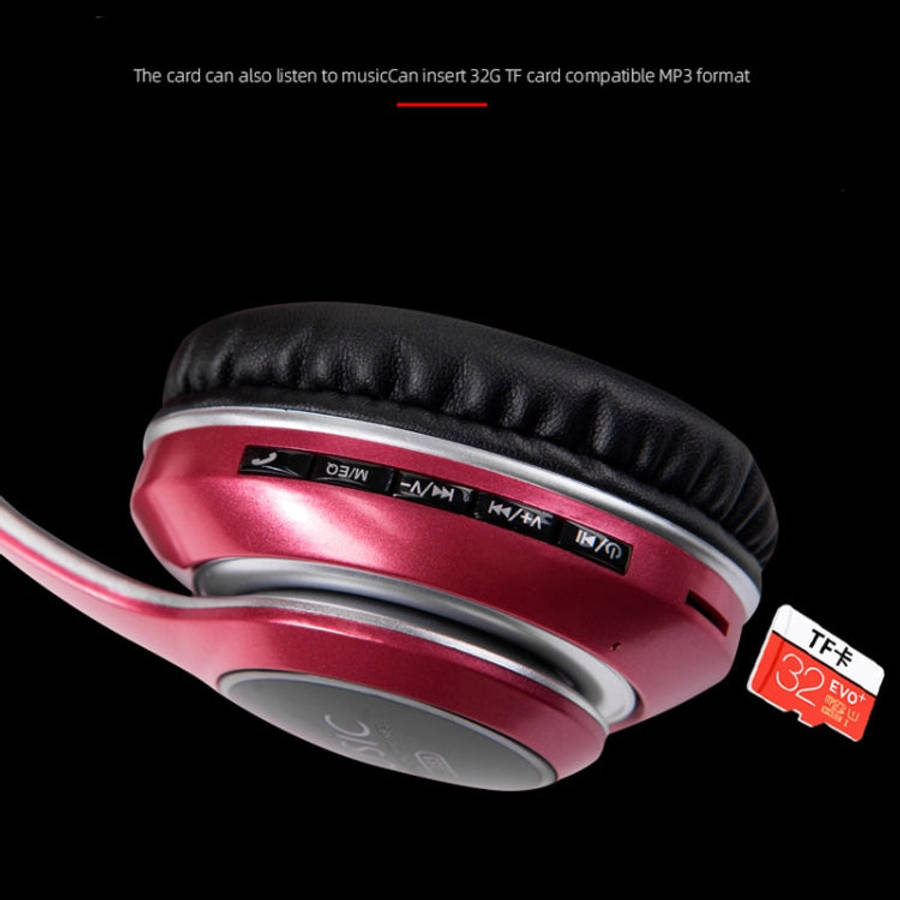 VJ033 Multi-function Upgrade Bluetooth 5.0 Headset Stereo Wireless LED Microphone FM Radio Headset