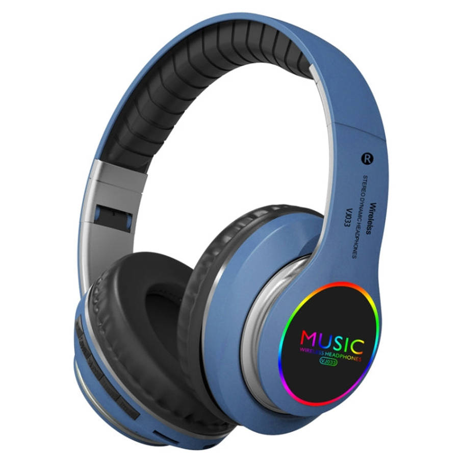 VJ033 Multi-function Upgrade Bluetooth 5.0 Headset Stereo Wireless LED Microphone FM Radio Headset