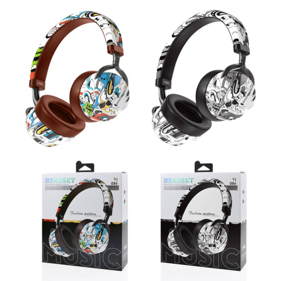 VJ086 Graffiti Headset Wireless Sports Bluetooth Headset Water Transfer Color Print Headset, Supp...