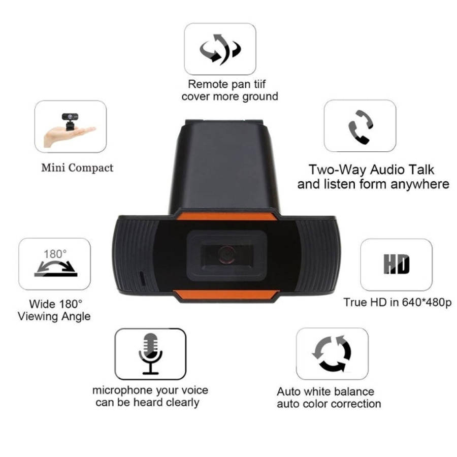 HXSJ A870 Webcam HD 480P PC Camera with Absorption Microphone MIC for Skype for Android TV   Rota...