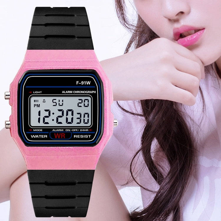 HONHX F-91W Analog Digital Motion LED Silicone Strap Multifunction Electronic Watch