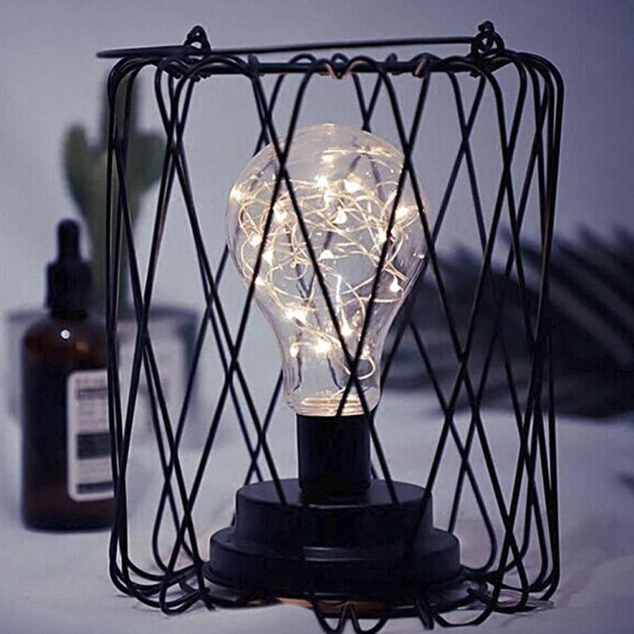 Minimalist Copper Lamp Bedroom Home Wrought Iron Table Lamp, Portable, USB