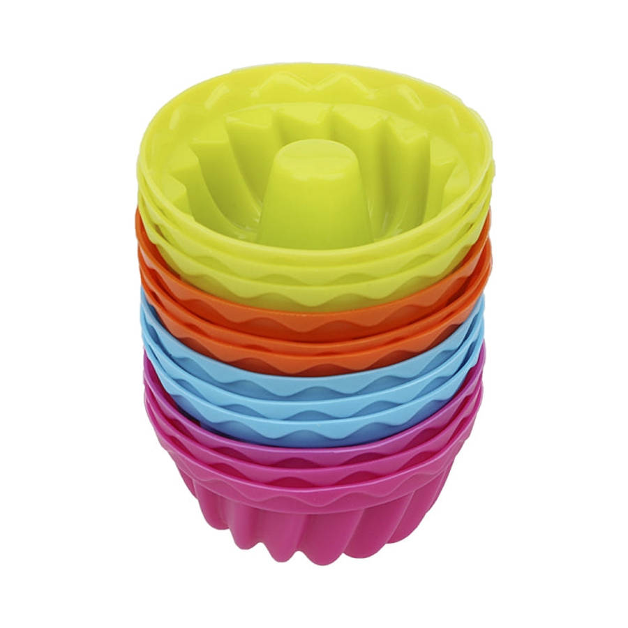 12 pcs Thread Shape Baking Jelly Mould  Silicone Pudding Cupcake Muffin Donut Mold, Thread Shape