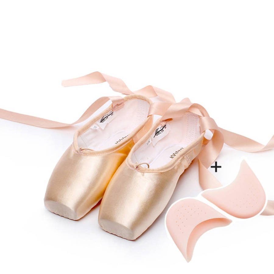 Ballet Lace Pointe Shoes Professional Flat Dance Shoes, 39, 40, 41, 42, 43, 44
