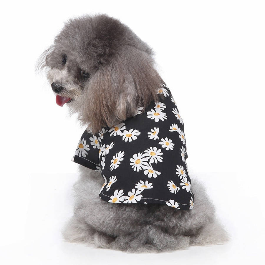 Pet Beach Shirt Dog Print Spring And Summer Clothes, S, M, L, XL