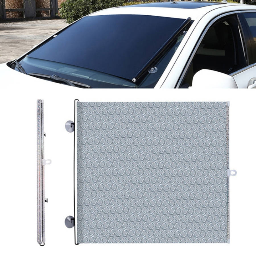 Suction Cup Car Shade Curtain Window Telescopic Roller Blind, Size: 50x125cm Silver Laser, 50x125...
