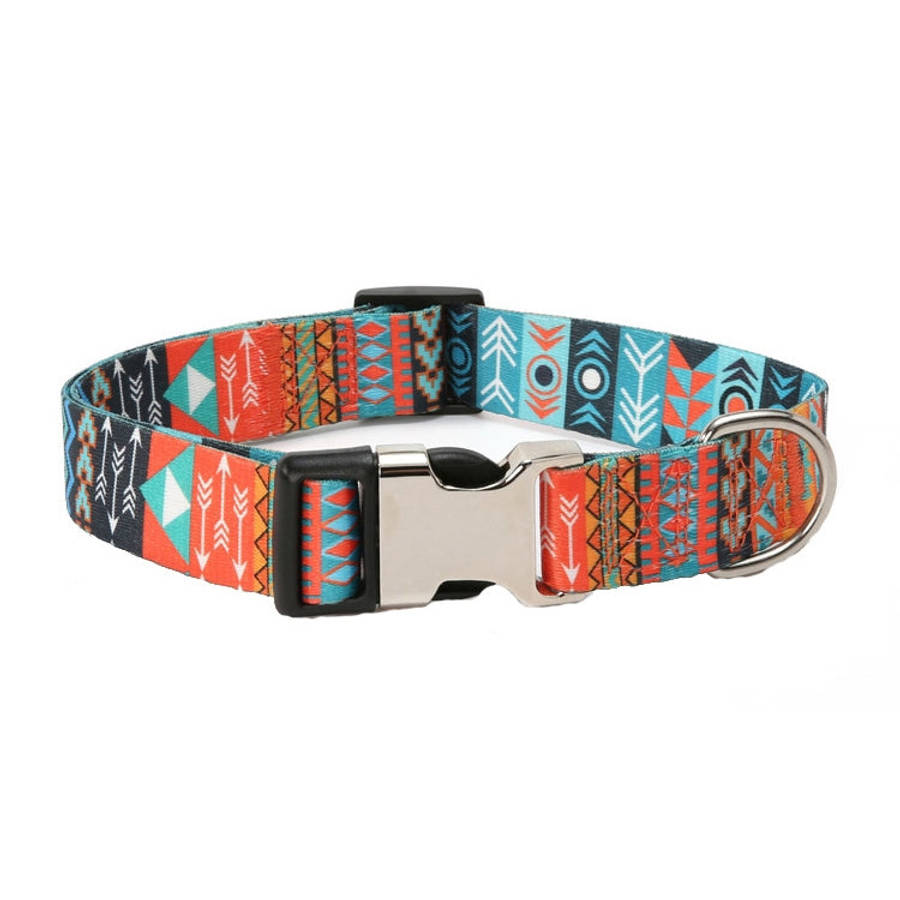 Pet Ethnic Style Polyester Cotton Print Pattern Collar, Size:, S: 1.5x27-43cm, M: 2.0x32-52cm, L:...
