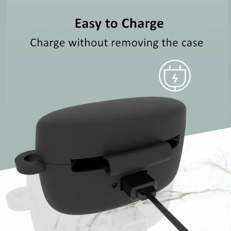 For Jabra Elite75T Sports Bluetooth Headphones Soft Silicone Case with hooks, Black, White, Pink,...