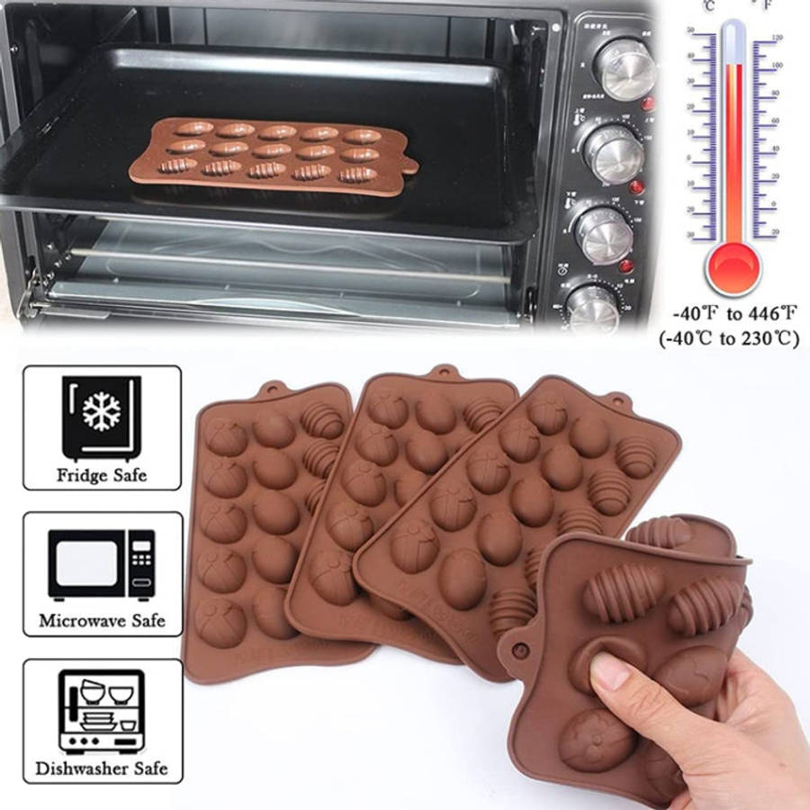 Easter Mini Colorful Egg Silicone Chocolate Mold, 15 Eggs