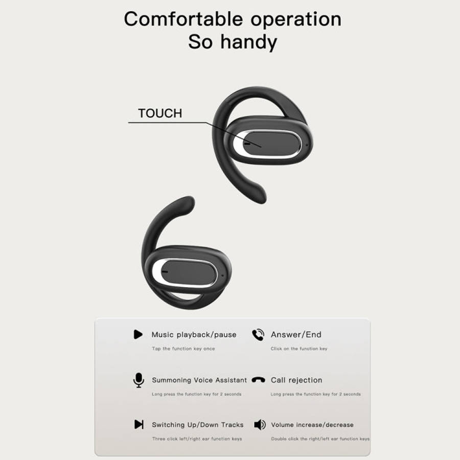 T35 OWS Adjustable Ear-Hook Call Noise Reduction Wireless Bluetooth 5.3 Earphones, Black, White, ...