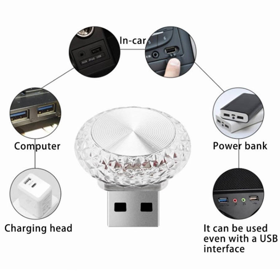 Mushroom Type Car USB Ambient Light LED Night Light Home Indoor Decoration Lamp, Ice Blue Light, ...