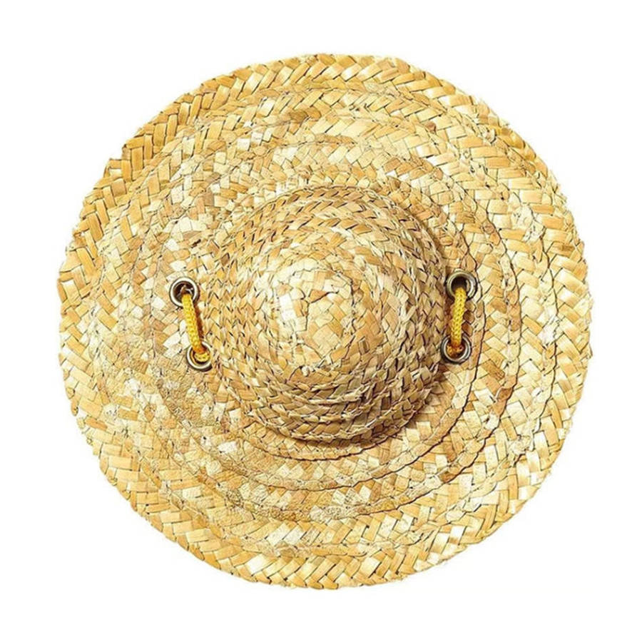 Mini Pet Straw Hat Cat Dog Birthday Party Sun Visor Hat, S 10cm, M 13cm, L 16cm, XL 20cm