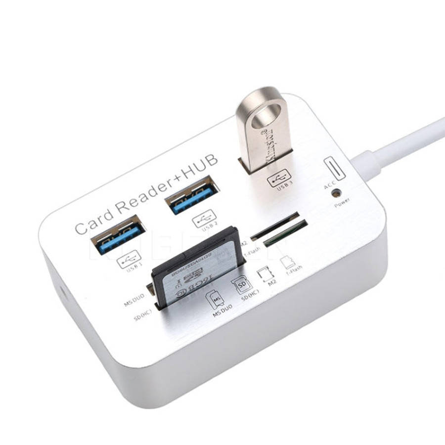 USB 3.1 Type-C COMBO 3 Ports HUB + MS DUO / SD(HC) / M2 / T-Flash Card Reader with LED Indication...