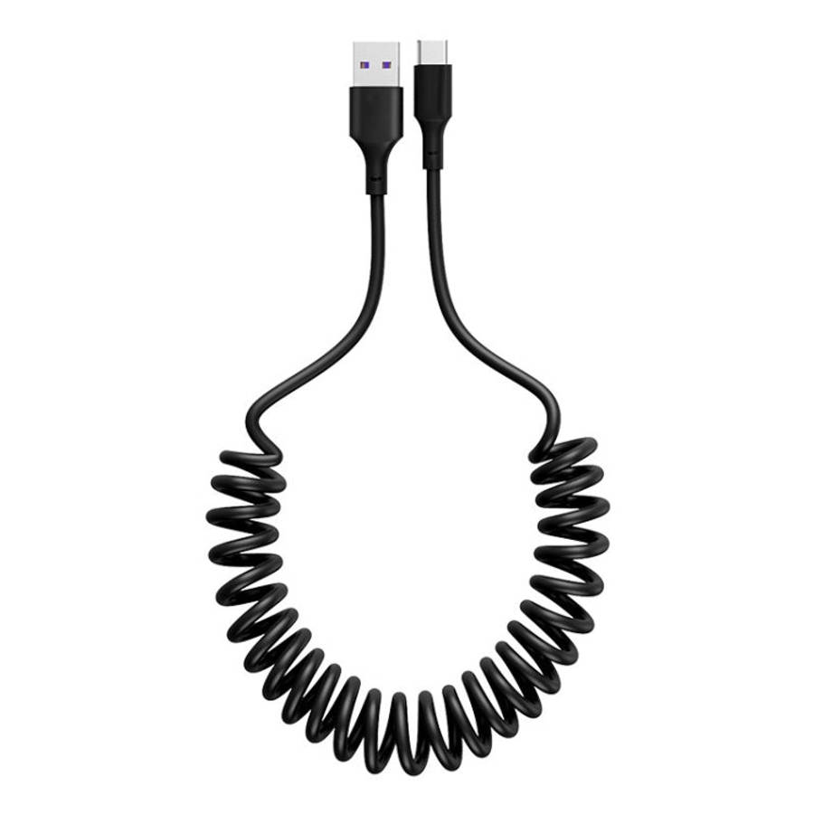 5A USB-C / Type-C to USB Retractable Coiled Fast Charging Cable
