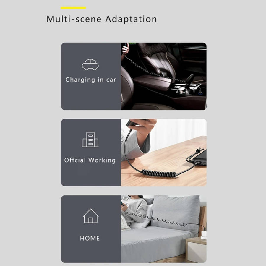 5A USB-C / Type-C to USB Retractable Coiled Fast Charging Cable
