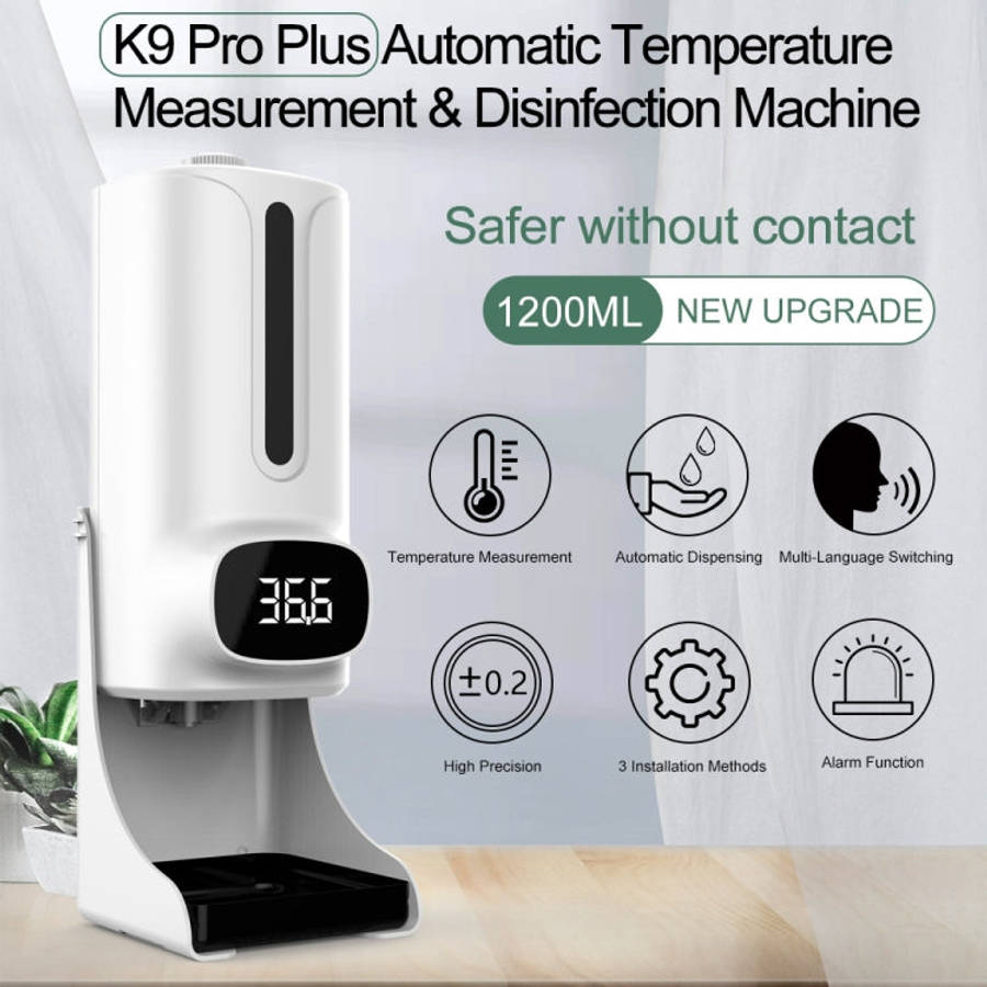 K9 Pro Plus Handsfree Non-contact Body Thermometer + 1000ml Automatic Non-contact Liquid Soap Dis...