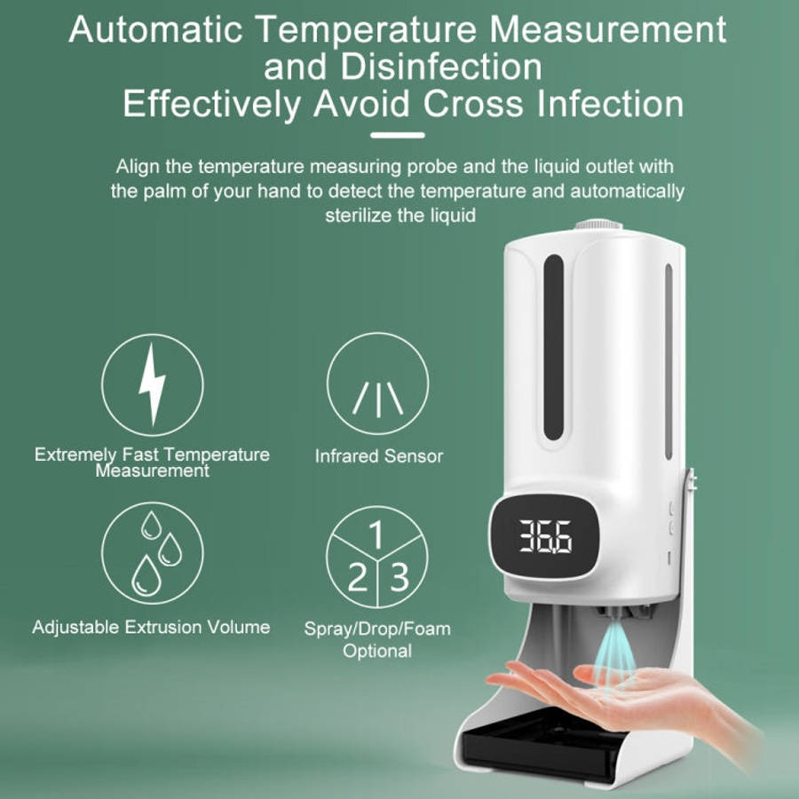 K9 Pro Plus Handsfree Non-contact Body Thermometer + 1000ml Automatic Non-contact Liquid Soap Dis...