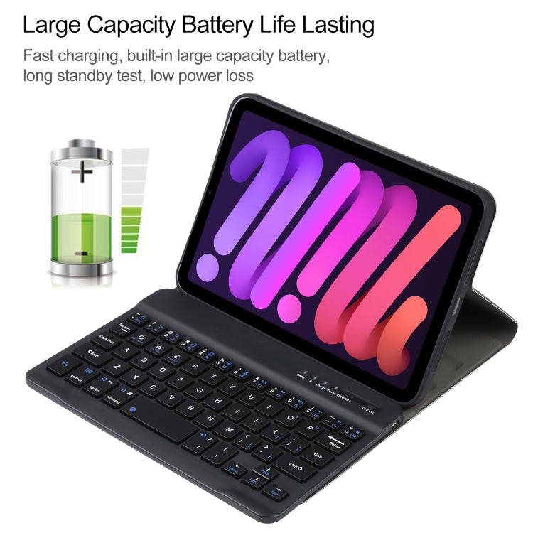 A06 Detachable Lambskin Texture Ultra-thin TPU Bluetooth Keyboard Leather Tablet Case with Stand ...