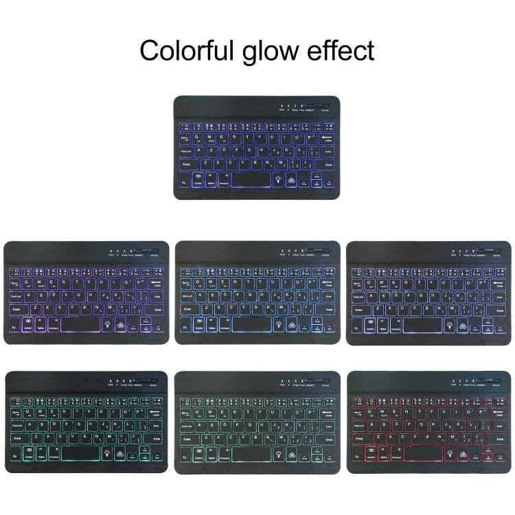 A06S Detachable Lambskin Texture Ultra-thin TPU Backlight Bluetooth Keyboard Leather Tablet Case ...