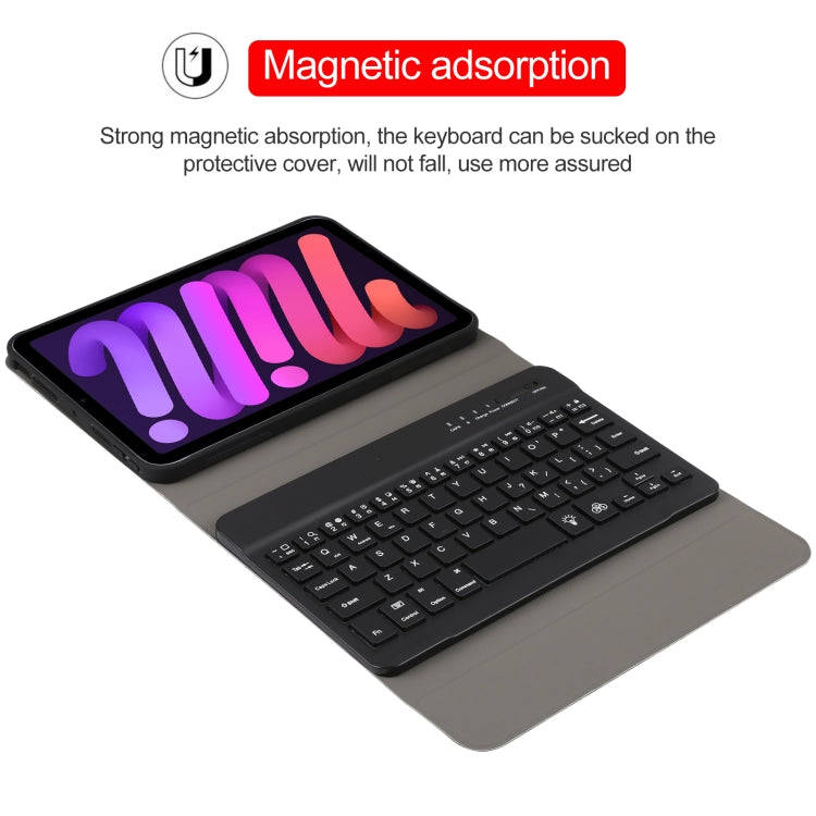 A06S Detachable Lambskin Texture Ultra-thin TPU Backlight Bluetooth Keyboard Leather Tablet Case ...