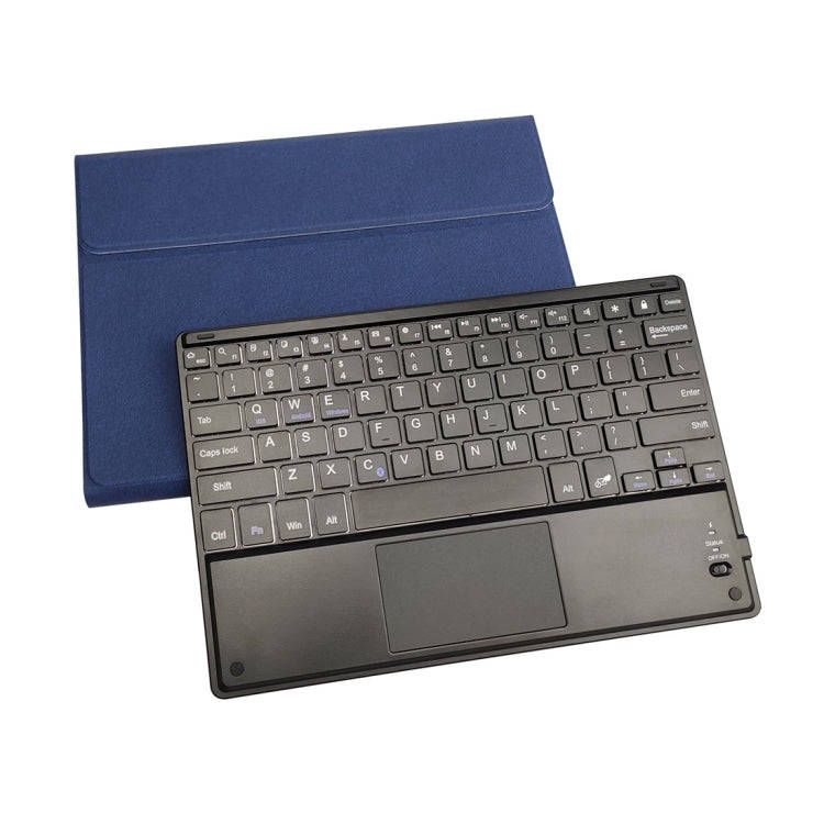 RK109C Detachable Magnetic Plastic Bluetooth Keyboard with Touchpad + Silk Pattern TPU Tablet Cas...