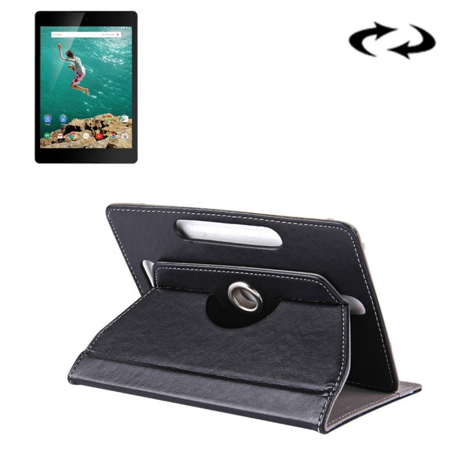 9 inch Tablets Leather Case Crazy Horse Texture 360 Degrees Rotation Protective Case Shell with H...