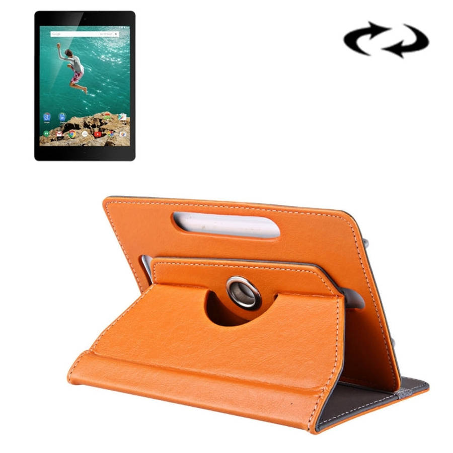 9 inch Tablets Leather Case Crazy Horse Texture 360 Degrees Rotation Protective Case Shell with H...
