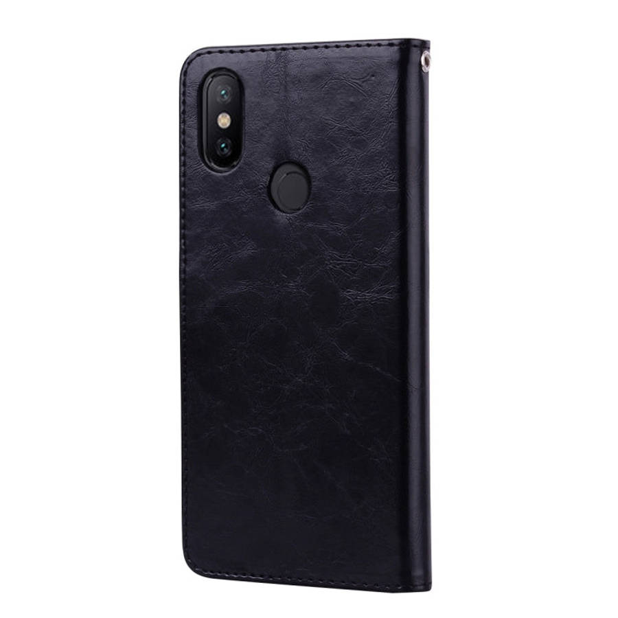 Business Style Oil Wax Texture Horizontal Flip Leather Case for Xiaomi Mi 6X / A2, with Holder & ...