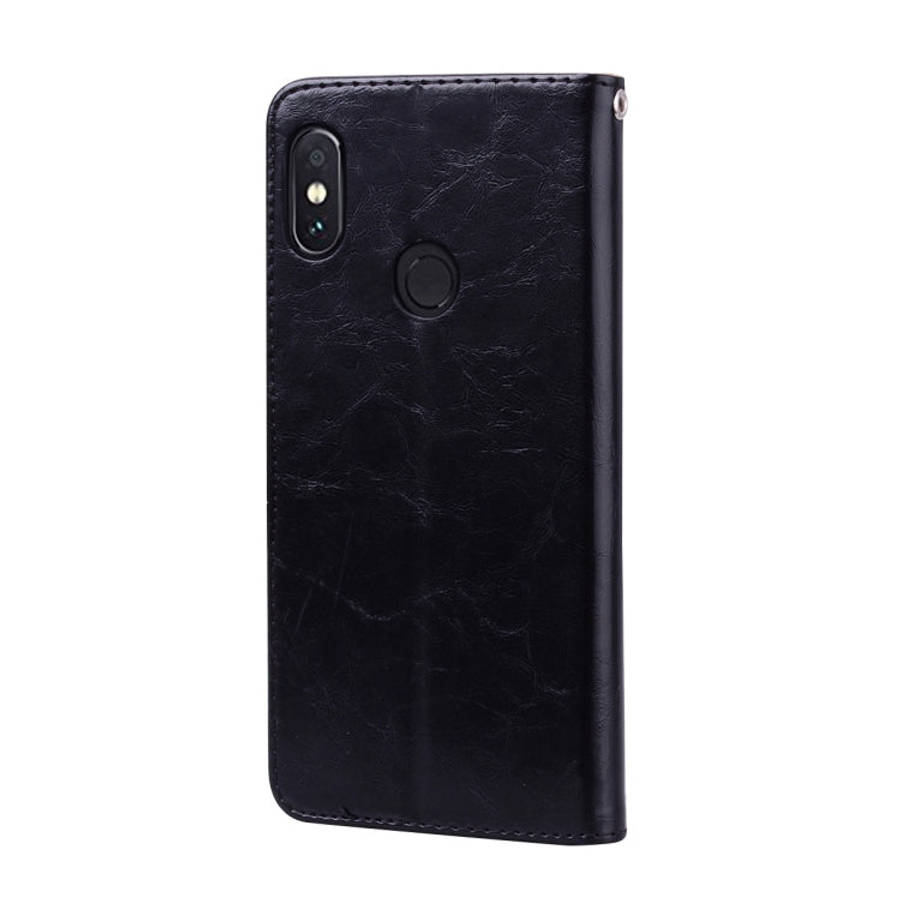 Business Style Oil Wax Texture Horizontal Flip Leather Case for Xiaomi Redmi Note 5 Pro, with Hol...