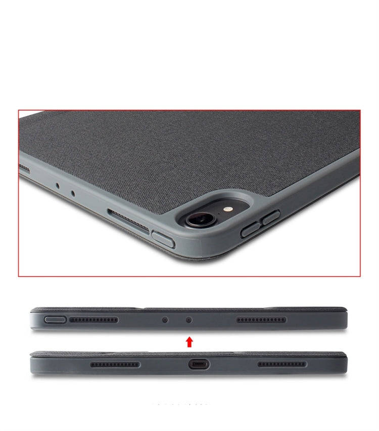 Mutural Exquisite Series Cloth Texture PU+TPU Leather Case for iPad Pro 12.9 inch (2018), with 3-...